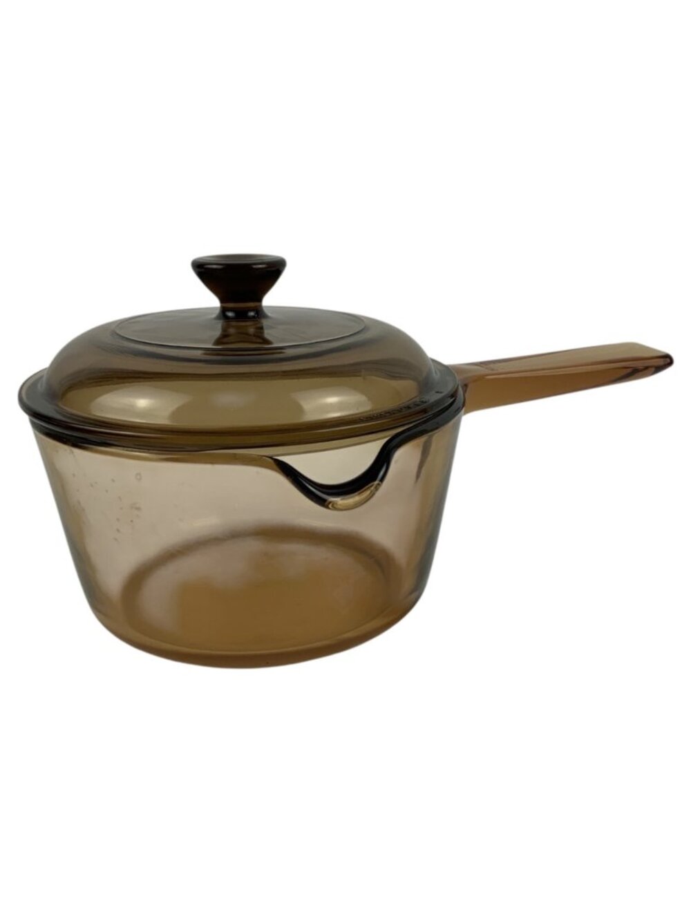 Corning Vision Amber Glass 1L Saucepan Pyrex Lid Heat-Resistant Cookware Vintage